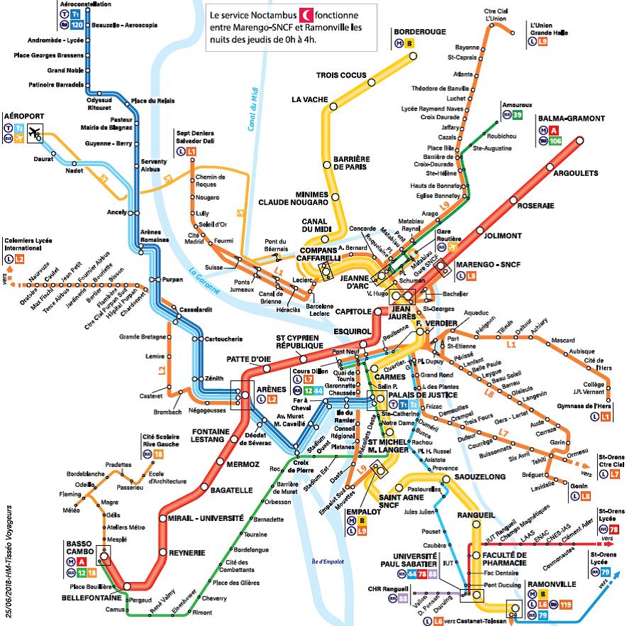 Carte du réseau des transports